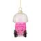 3.5" Pink, White & Gold Cotton Candy Machine Glass Christmas Ornament